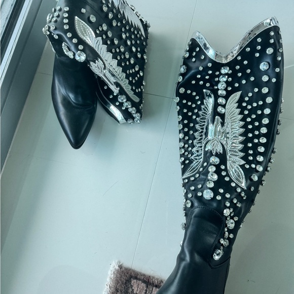 WIRALOMI rhinestone w/Phoenix size 9.5 cowboy boots - Picture 3 of 8